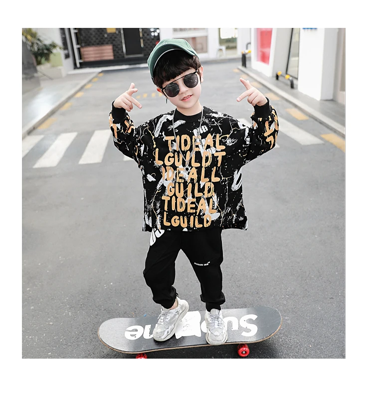 

Spring Autumn kids clothes boys T-shirt + pants two piece set boys fashion outfits letter full sleeve 2~10 yrs