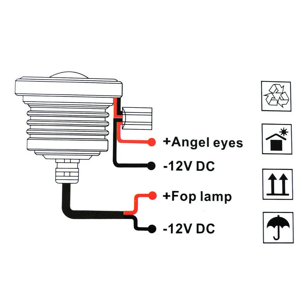 

SUV Angel Eye Fog Lights Projector Truck 2.5\\\" 8000K Accessories Bulbs