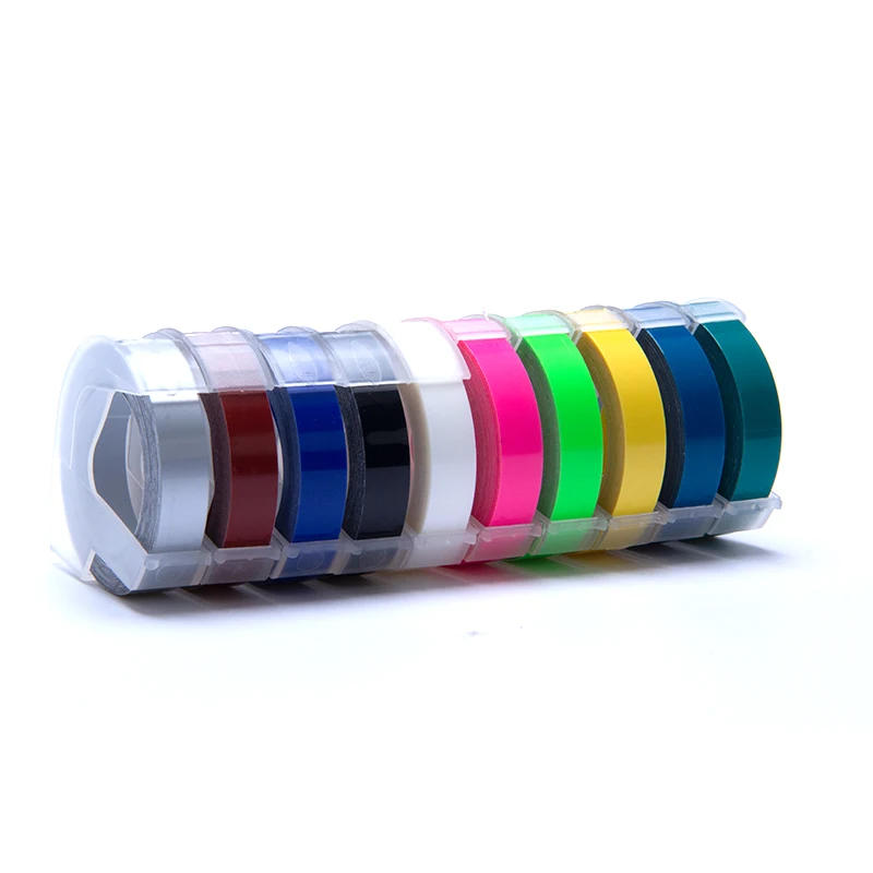 Set 2 UniPlus, 10 шт./лот, Dymo, 3D этикетки, ленты, много цветов, тиснение, маркировщик, сделай сам, буквенный принтер для Motex E101, принтер для этикеток dymo - Цвет: Set 2