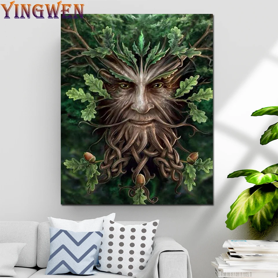 

5D DIY Diamond Painting Cartoon Tree Man Full Diamond Crystal Rhinestone Mosaic Embroidery Diamond Complete Kit Home Wall Decor