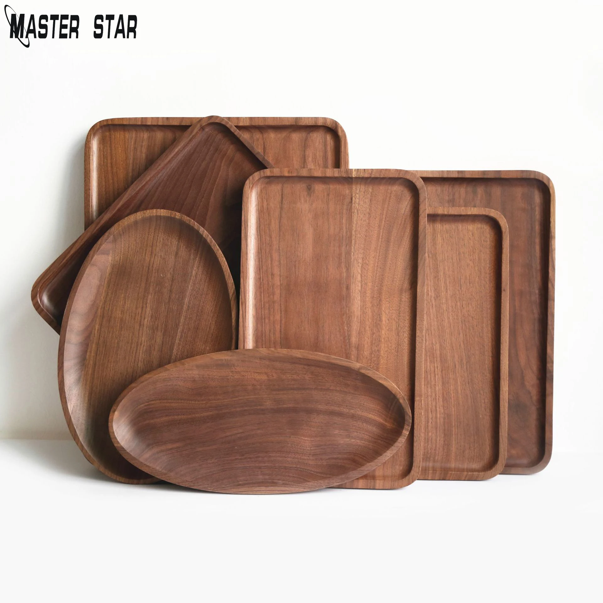 Деревянный поднос из черного ореха Master Star посуда для отеля тарелка фруктов пиццы