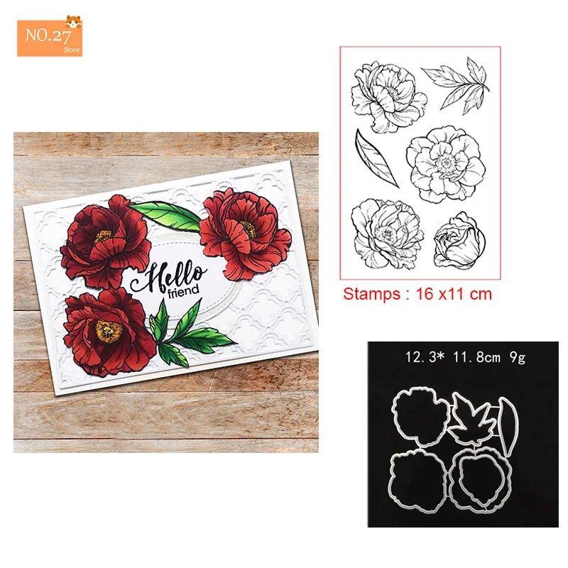 

2021 New Arrival Hello Friend Flower Metal Cutting Dies DIY Stencil for Scrapbooking Material Album Embossing Decor Craft Die