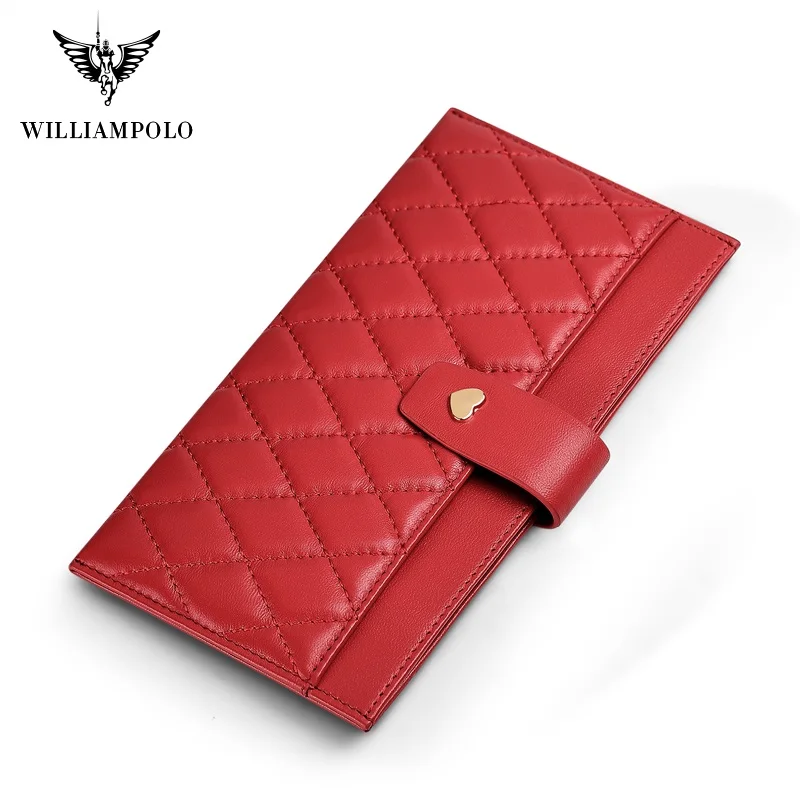 WilliamPolo Новый Элитный бренд кожаные кошельки для женщин длинные ультра тонкие