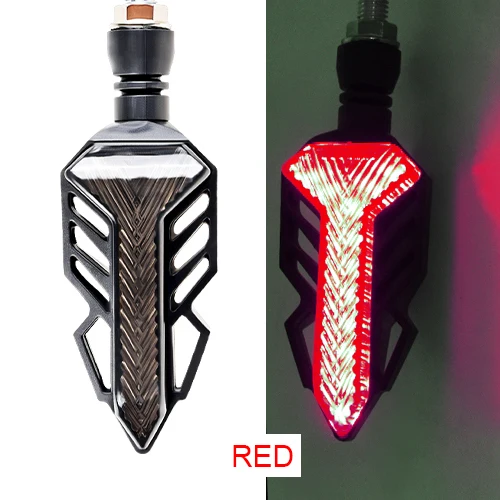 1pcs red Автомобильные аксессуары для электрического мотоцикла, сигнальные огни поворота, светодиодные индикаторы потока воды, дневные ходовые лампы, стоп-сигнал, задний фонарь - Цвет: 1pcs red