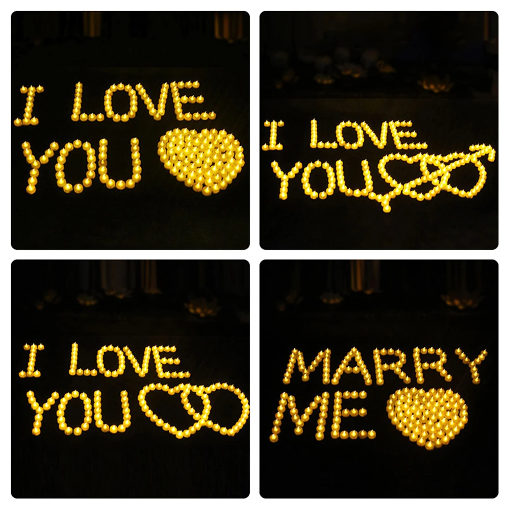 

Flameless Led Tealight Candles Battery Operated Yellow Light Pillar Candle Bluk for Romantic Wedding Birthday Party Decorations
