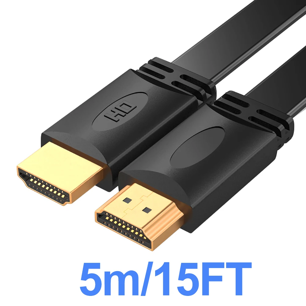 Высококачественный позолоченный интерфейс из меди 19+ 1 3D 2K 4K 1,5 m 5m 5FT 15FT HDMI кабель для full HD 1080P проектор ТВ - Цвет: 5m HD cable