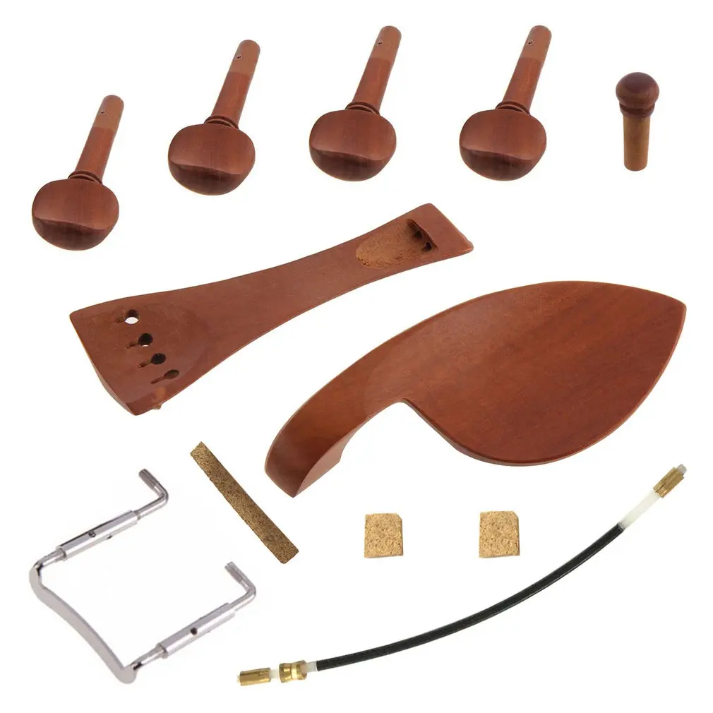 

Ebony Violin Chinrest Tailpiece Endpin Pegs Chinrest Chin Rest Violin Parts Accessories End Pin For 4/4-3/4 Violin