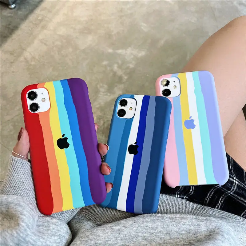 

Disney for iPhone 11 Liquid Silicone 12Promax Rainbow All-Inclusive 7/8Plus Phone Case Soft for Iphonexs/Xr/6S Mobile Phone Case