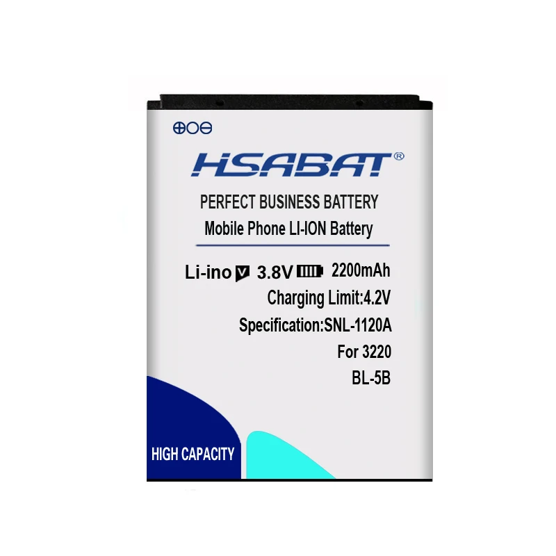 HSABAT Батарея для Nokia BL-4B BL-4D BL-4C BL-4CT BL-4U BL-5B BL-5BT BL-5C BL-5CT BL-5J BP-5M BP-6X BL-6Q BLC-2 BLD-3 BLB-2