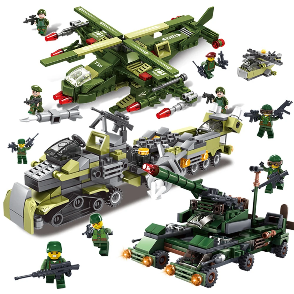 6 in1 Автоцистерна однотонные модели образовательные строительные блоки игрушки