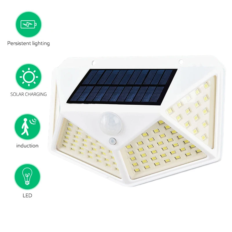 

100 LED Solar Corridor Light 3 Mode Human Sensor Solar Lamp IP65 waterproof Outdoor Yard Garden Light Bright Large Lighting Area