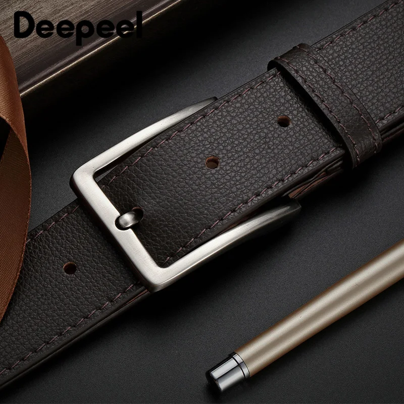 Двухслойный Кожаный ремень с металлической пряжкой Ширина 27 мм 105-300 см |