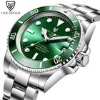 Часы наручные LIGE Мужские механические, брендовые автоматические Модные деловые водонепроницаемые из нержавеющей стали 316L с сапфировым стеклом и механизмом NH35
