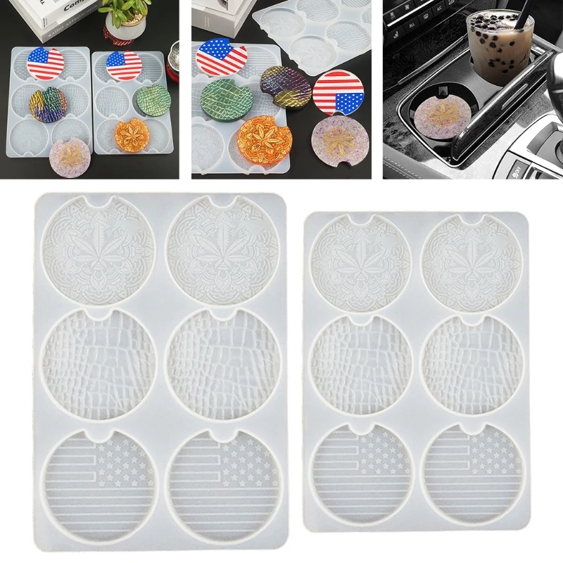 

Car Coaster Epoxy Resin Mold Cup Mat Mug Pad Silicone Mould DIY Crafts Ornaments Serving Tray Casting Tool T84A