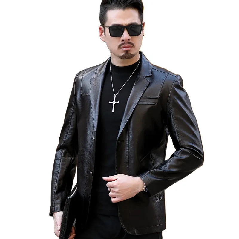 Мужская замшевая куртка из искусственной кожи пальто на весну и осень Женская