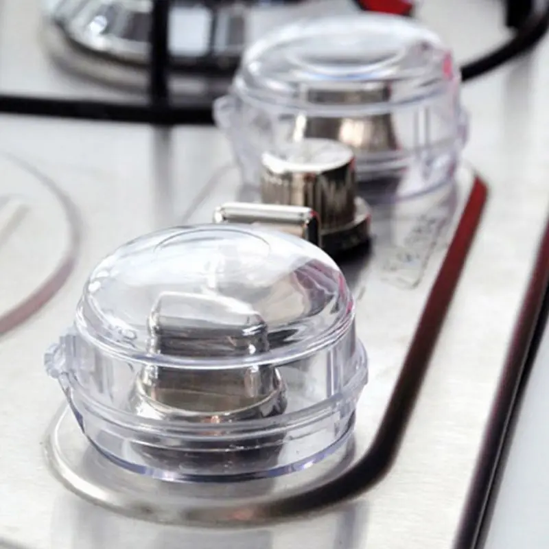 

P15C Kids Baby Gas Stove Switch Cover Locks Child Proof Oven Cooker Knob Transparent Sleeve Children Safety Care Home Kitchen