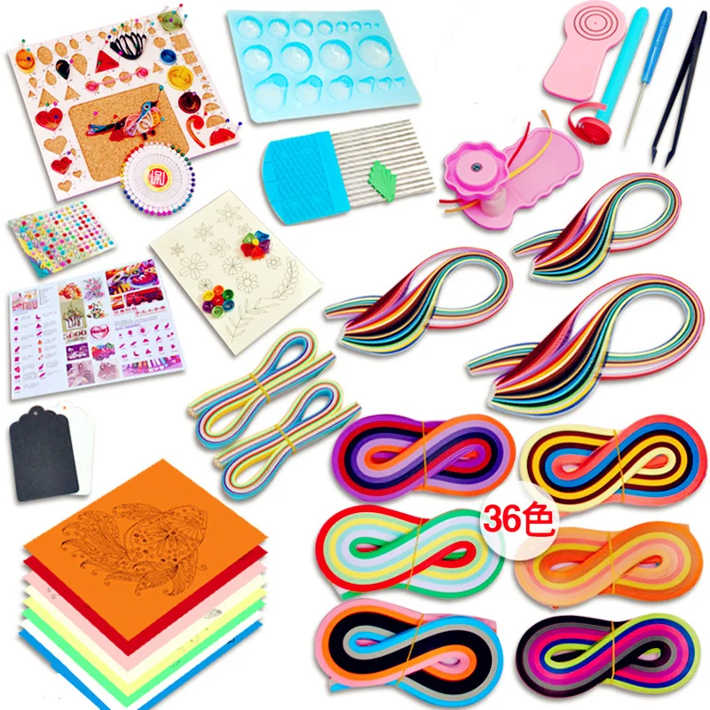 

New Quilling Paper Set Paper Drawing Material Package Beginners Paper Tool To Send A Copy of The Draft Plan Diy Art and Crafts
