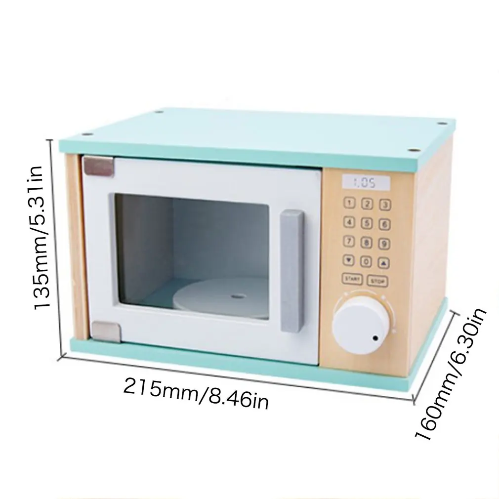

Children's Wooden Simulation Kitchen Toy Set Microwave Oven Pretend Role Play Toy Educational For Kids Playing Kitchen Toy Gift