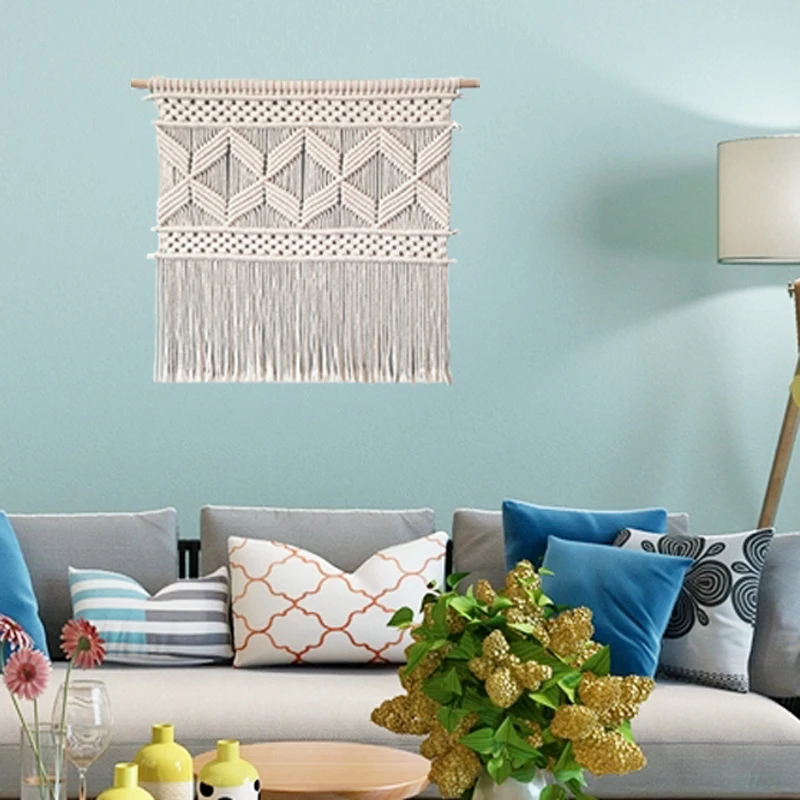 

Тканые хлопковые веревки гобелен настенный фон в стиле homessy подвесные украшения (не включая палочки)