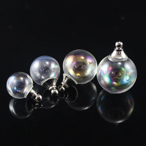 Пустой шар из полого стекла с металлической винтовой крышкой и резиновым