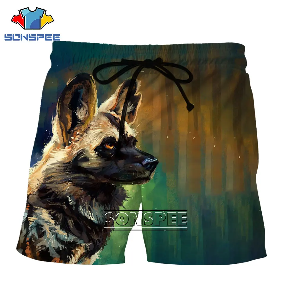 

SONSPEE 3D Art Cute Pet Animal Dog Daily Beach Shorts Summer Men's Casual Sports Shorts Loose Large Size Fashion Trend Shorts