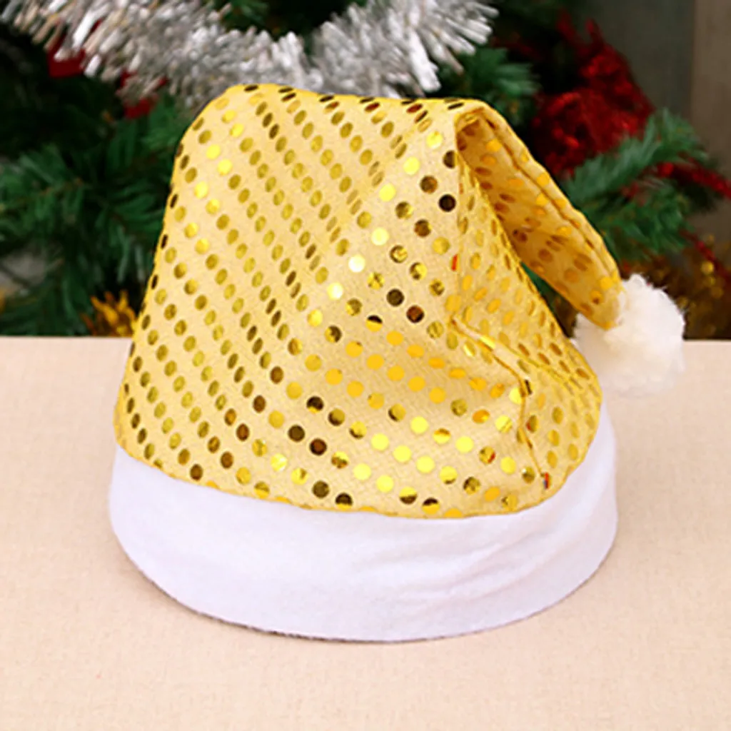 Шапка с блестками Рождественская шапка Санта-Клаус рождественские украшения