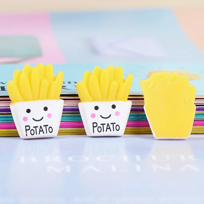 Полимерный смайлик картофель фри еда для игр материал рукоделия слайм игрушка