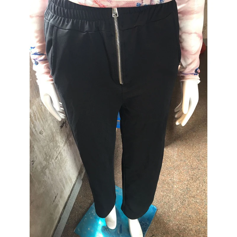 

Women Casual Pure Color White Straight Pants