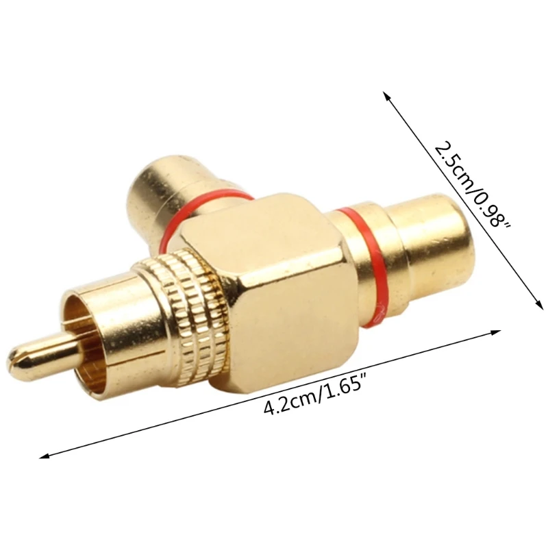 

5pcs RCA Connector Y Splitter 1 Male to 2 Female Adapter AV Jack Plug Double Audio Video Converter for Computer Speaker