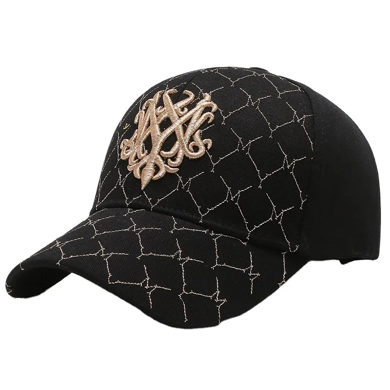

unisex couple hats fashion high quality baseball cap gold thread embroidery soft hat men and women sun hat gorras
