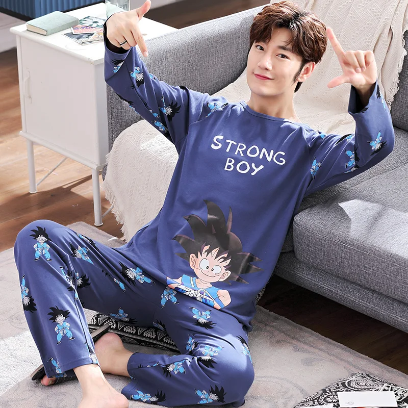 Cartoon Dragonball SONG 2021 New Spring Summer Pajama Sets For Men Women Pure Cotton Japan Style Home Wear Or Travel Pyjamas