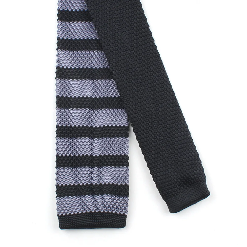 

6cm Men's Knitted Tie Leisure Striped Neckties For Man Woven Tie for Wedding Skinny Cravate Knitting Ties Custom Logo