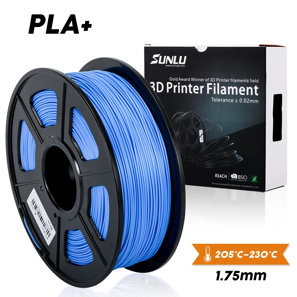 SUNLU PLA+ 3D-принтеры нити 1,75 мм 1 кг/2.2lb катушки PLA Плюс Принтеры нити экологически безвредные и разложению