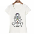 AMEITTE чакра медитация намаст печать футболка летние женские с коротким рукавом женские белые повседневные топы Симпатичные Yog a Girl тройники