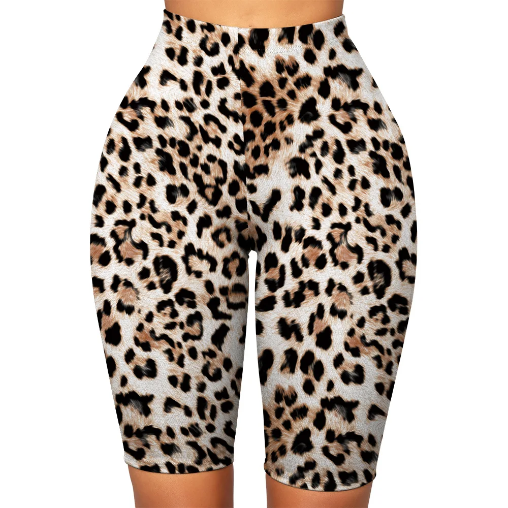 

New Sexy Leopard Snakeskin Prints Women Shorts Elastic Slim Fitness Sport Gym Workout Push Up Knee-Length Leggings Yoga Pants