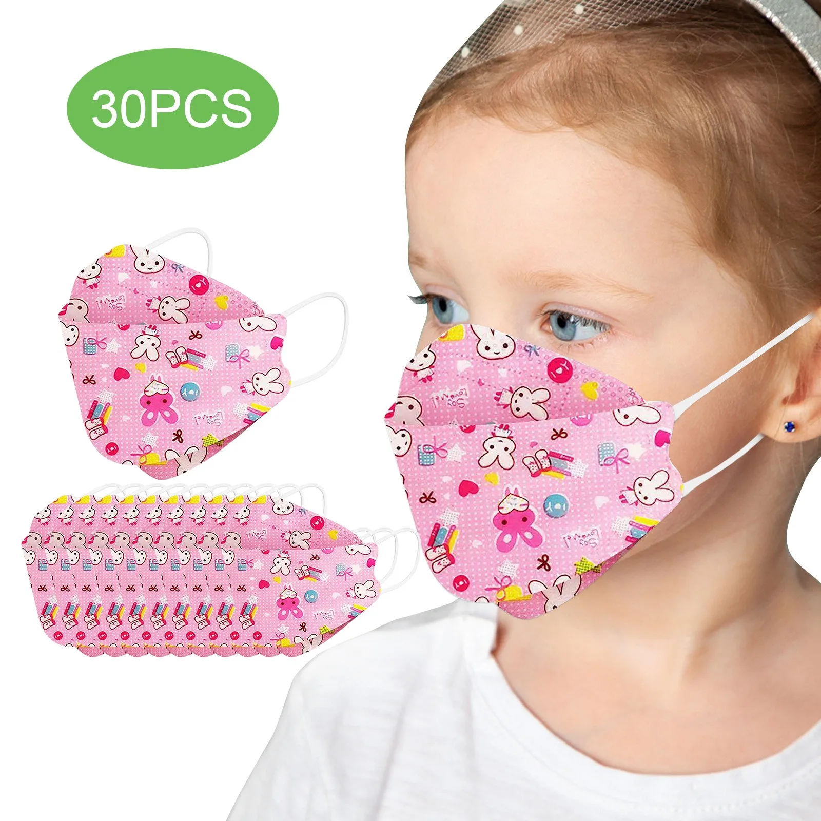 

Одноразовые 3d маски, 4 слоя, 5 цветов, 30 шт.
