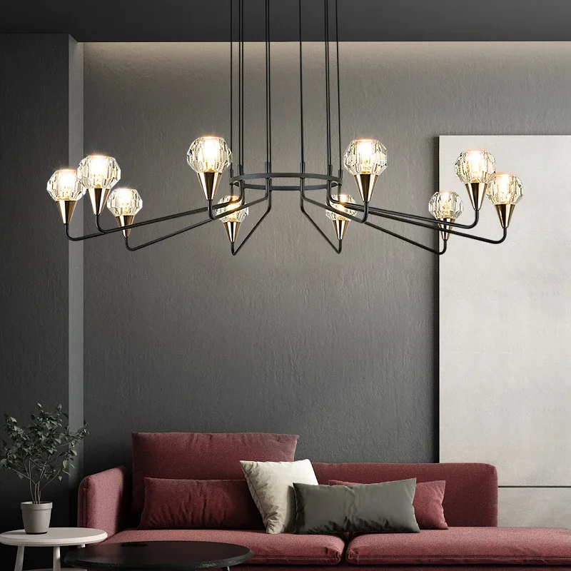 

Fashion Parlor Led Lighting Modern Cord Pendant Light Nordic Loft Art Decohall Restaurant Hanging Lamp Fixtures LED Bulbs Metal