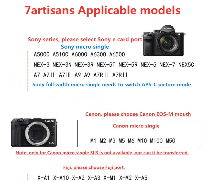 7artisans 35 мм F1.2 Prime объектив для sony E-mount/для Fuji XF APS-C камера ручной беззеркальный объектив с фиксированным фокусом A6500 A6300 X-A1