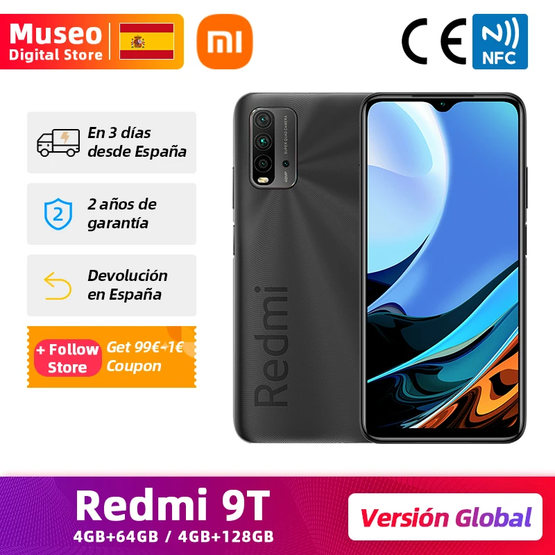 Смартфон Xiaomi Redmi 9T 4 Гб ОЗУ 64 ПЗУ Snapdragon 662 задняя камера 48 МП 6000 мАч зарядка 18 Вт |