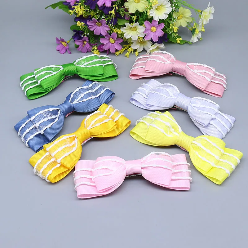 

CYHGM silk ribbon hair clips for girls hairpins headwear cute spinki do wlosow Barrettes kids Hair Accessories D22-4