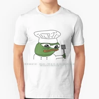 peepo chef t shirt 100 pure cotton chef cooking twitch emote cute the frog peepo memer reddit discord hat costume doge sive