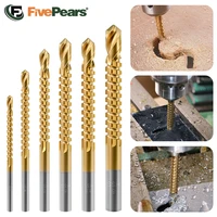 fivepears hss serrated drill bit set%ef%bc%8csuitable for woodplasticaluminum alloythin iron plate %ef%bc%8cmultifunction metal drill bits