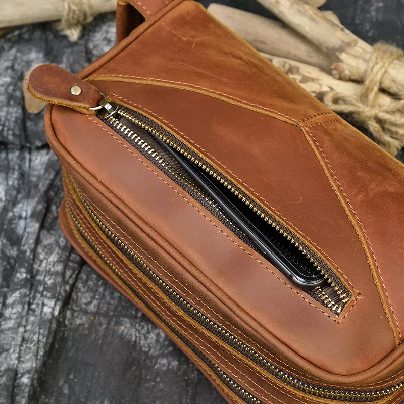 Деловая моющаяся сумка MAHEU из натуральной кожи клатч для хранения сумочка рук Crazy