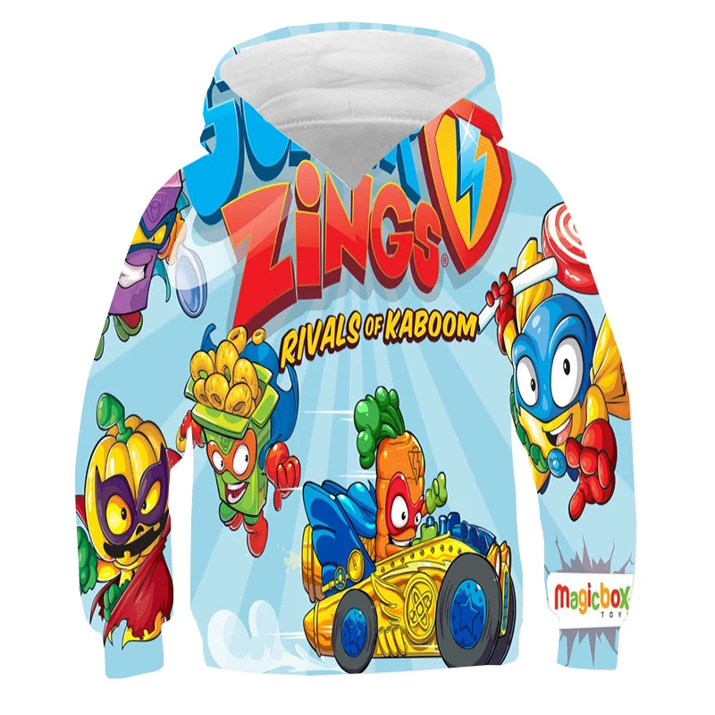 

Boys girls Super Zings 3d Hoodies Children coat Long Sleeve Pullover kids Cartoon Superzings Sweatshirt Spring Winter Streetwear