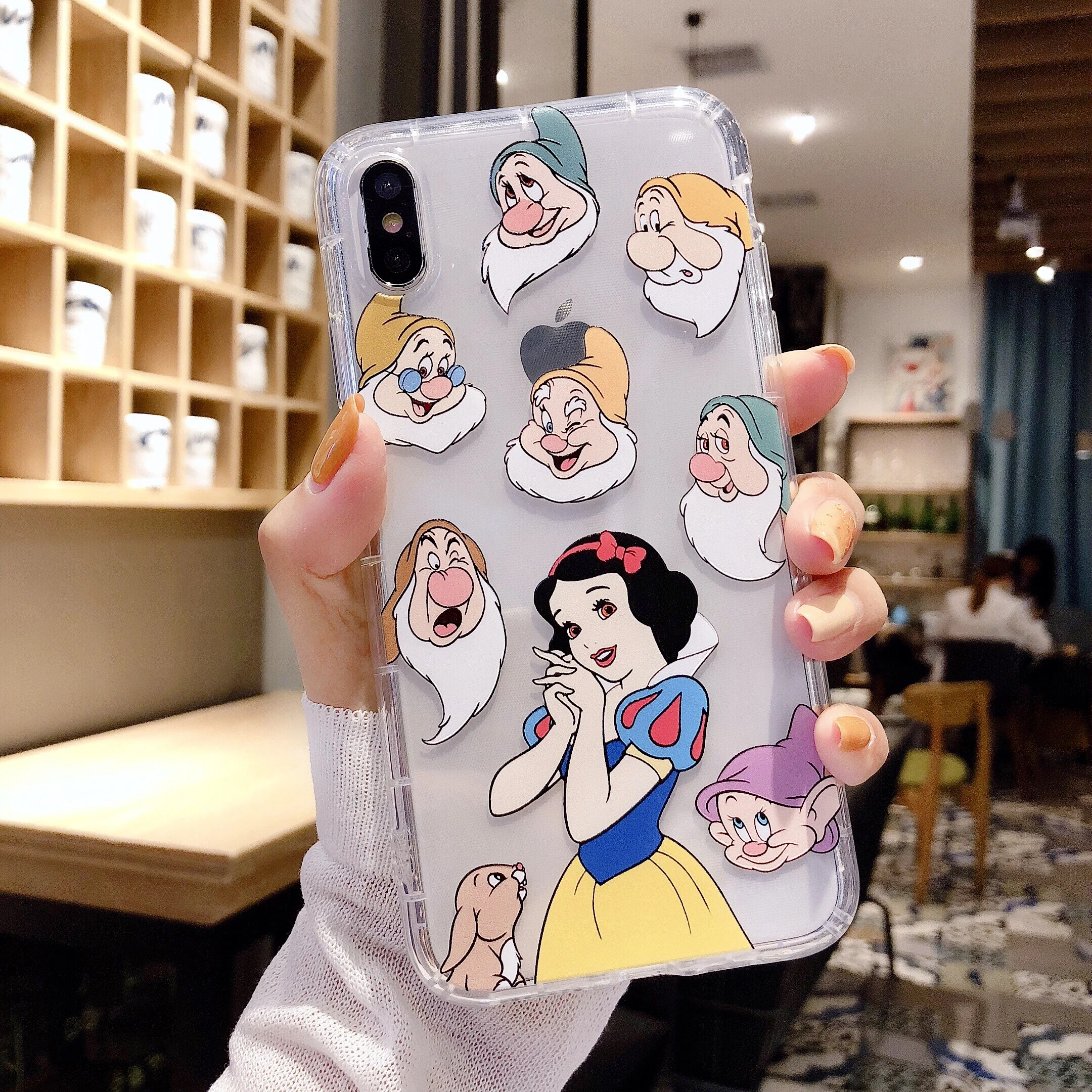 Ультратонкий Прозрачный чехол с милым мультяшным рисунком для iphone 8 7 6 6S Plus Coque