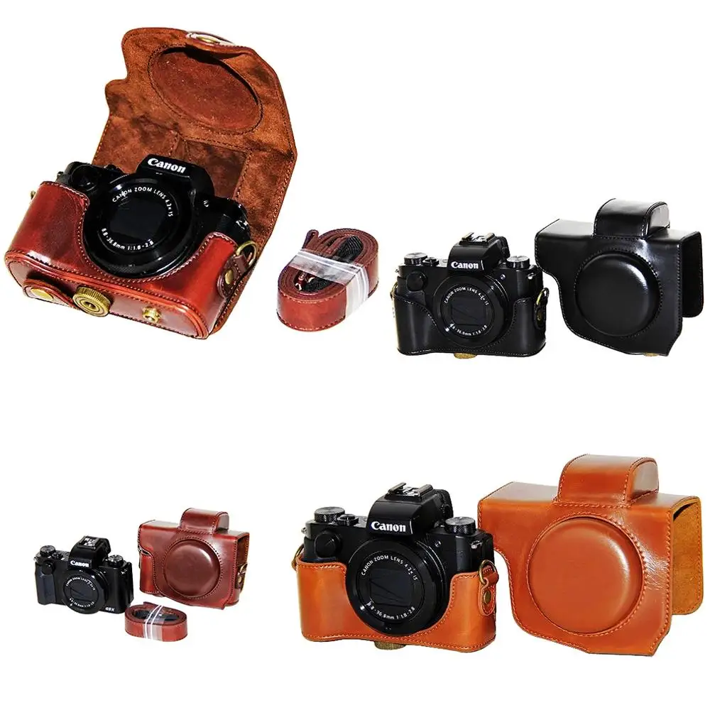 Чехол из искусственной кожи на весь корпус для Цифрового Фотоаппарата Canon Powershot G5X