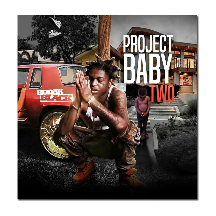 M950 Kodak Black Project Baby 2 Обложка новый альбом плакат холст живопись искусство печать 12x12