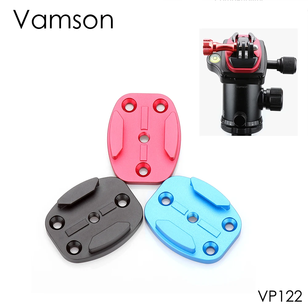 

Плоская основа Vamson для gopro9 CNC в трех цветах, черные, красные, синие аксессуары для GoPro Hero 10, 9, 8, 7, 6, 5, 4, для DJI OSMO VP122
