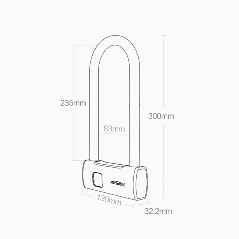 AreoX U8 умный отпечаток пальца u-замок для электрического скутера мотоцикла велосипеда водонепроницаемый Противоугонный - Цвет: short version
