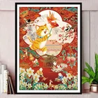 Набор для вышивки крестиком, Набор для вышивки с кошкой, китайский новогодний рисунок с котенком, сделай сам, холст с принтом 11 карат